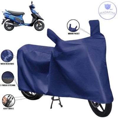 MADAFIYA Waterproof Two Wheeler Cover for TVS(Scooty Pep Plus, Blue)