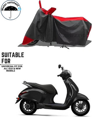 smwzxyu Waterproof Two Wheeler Cover for Bajaj(Red, Black)