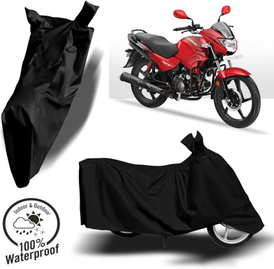ROYAL AUTO MART Waterproof Two Wheeler Cover for Hero(Glamour, Black)
