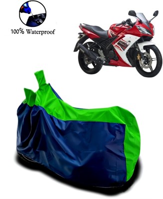 Autofly Waterproof Two Wheeler Cover for Yamaha(YZF R15 S, Blue, Green)