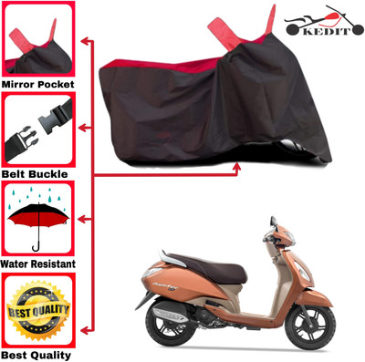 KEDIT Two Wheeler Cover for TVS(Jupiter, Red, Black)