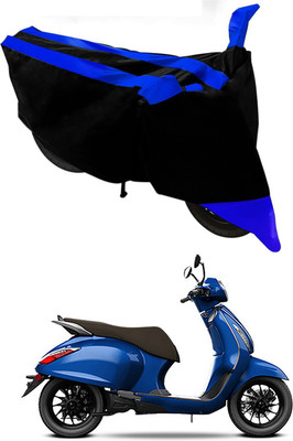 Mdstar Waterproof Two Wheeler Cover for Bajaj(New Chetak, Blue, Black)