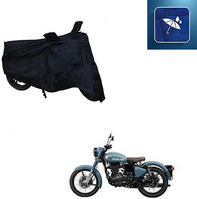 MMSSTAR Waterproof Two Wheeler Cover for Royal Enfield(Classic 350, Black)