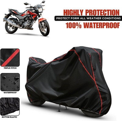 Shiv Kanha Waterproof Two Wheeler Cover for Hero(CBZ Extreme, Black, Red)