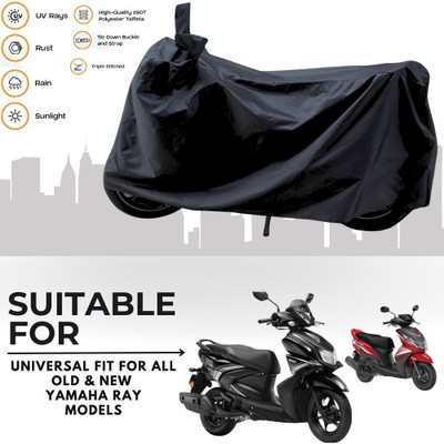 MADAFIYA Two Wheeler Cover for Yamaha(Ray-ZR 125FI BS6, Black)