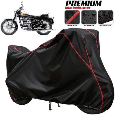 xodi Waterproof Two Wheeler Cover for Royal Enfield(Bullet 350 New, Black, Red, Multicolor)