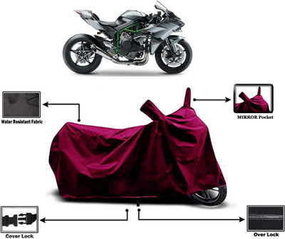 Amexride Two Wheeler Cover for Kawasaki(Ninja H2, Maroon)