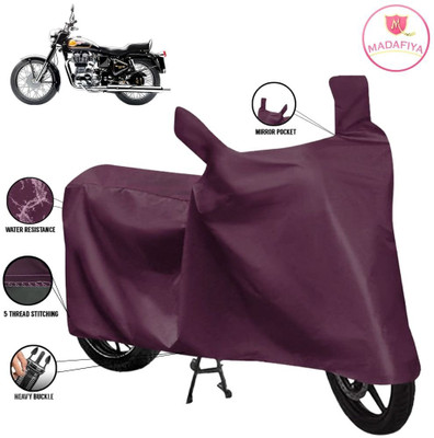 MADAFIYA Waterproof Two Wheeler Cover for Royal Enfield(Bullet 350 Twinspark, Maroon)