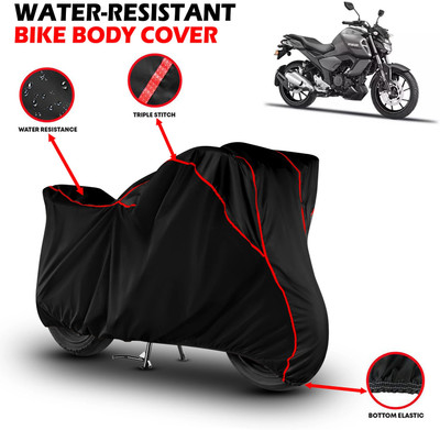 GKG Waterproof Two Wheeler Cover for Yamaha(FZ S FI (V 2.0) BS6, Black, Red)