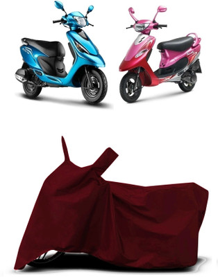VESMEI Two Wheeler Cover for TVS(Pep Plus BS6, Red)