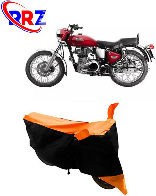 RRZ Waterproof Two Wheeler Cover for Royal Enfield(Electra, Black, Orange)