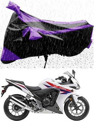 MMSSTAR Waterproof Two Wheeler Cover for Honda(CBR500R, Purple, Black)
