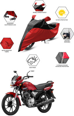 FurniGully Two Wheeler Cover for Yamaha(Saluto RX, Black, Red)
