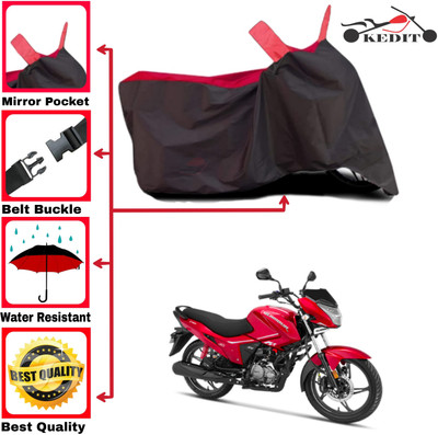 AASHTIK MART Two Wheeler Cover for Hero(Glamour i3s BS6, Red, Black)