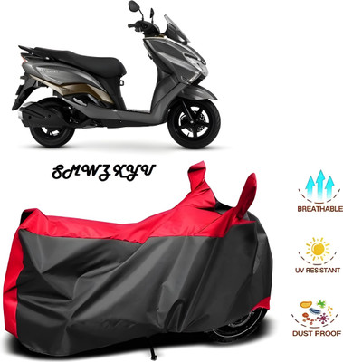 smwzxyu Two Wheeler Cover for Suzuki(Burgman Street, Red, Black)