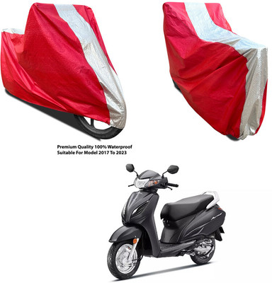 AutoGalaxy Waterproof Two Wheeler Cover for Honda(Activa i, Silver, Red)