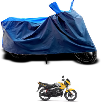 CODOKI Waterproof Two Wheeler Cover for Hero(MotoCorp Passion Pro, Black, Blue)