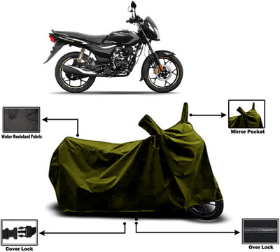 Amexride Two Wheeler Cover for Bajaj(Platina 110 H-Gear BS6, Green)