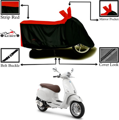 KEDIT Two Wheeler Cover for Vespa(GTS Super 125, Red, Black)