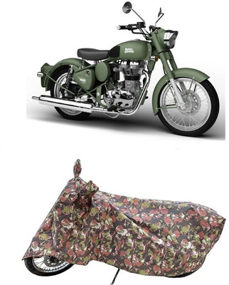 Coxtor Waterproof Two Wheeler Cover for Royal Enfield(Battle Green, Multicolor)