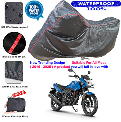 OliverX Waterproof Two Wheeler Cover for Honda(Unicorn, Black, Red)