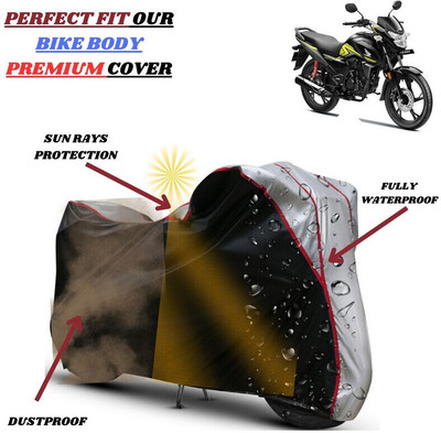 kerwa Waterproof Two Wheeler Cover for Honda(SP 125, Black, Silver)