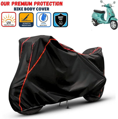 Delphinium Waterproof Two Wheeler Cover for TVS(Vespa, Black, Red)