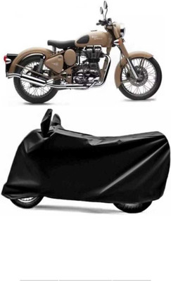 Mdstar Waterproof Two Wheeler Cover for Royal Enfield(Bullet 500, Black)
