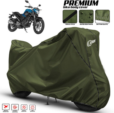 xodi Waterproof Two Wheeler Cover for Yamaha(FZ25 BS6, Green, Black)
