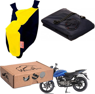 WolkomHome Waterproof Two Wheeler Cover for Bajaj(Yellow, Blue)