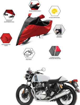 FurniGully Two Wheeler Cover for Royal Enfield(Continental GT, Black, Red)