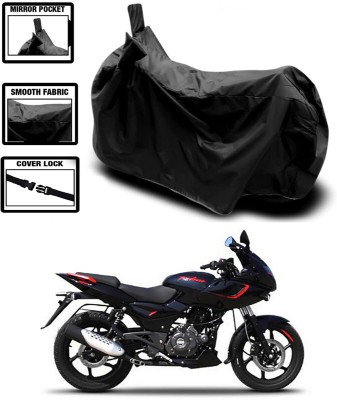 AutoTiger Two Wheeler Cover for Bajaj(Pulsar 180F, Black)