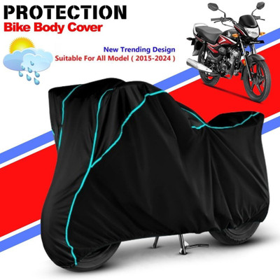 CABRY Waterproof Two Wheeler Cover for Honda(CB Shine, Black, Blue)