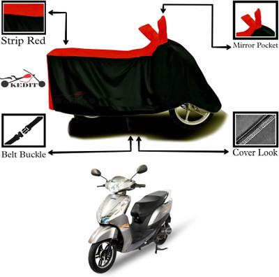 KEDIT Two Wheeler Cover for Ampere(Magnus, Red, Black)