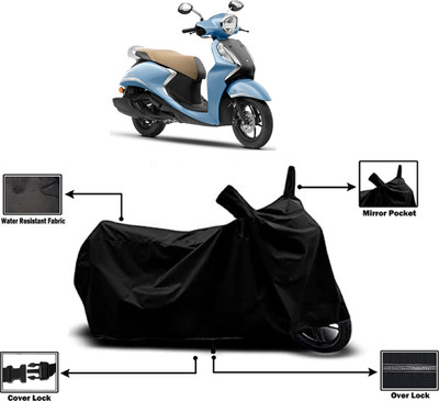 DeepShakshi AUTOMOTIVE Waterproof Two Wheeler Cover for Yamaha(Fascino 125 BS6, Black)