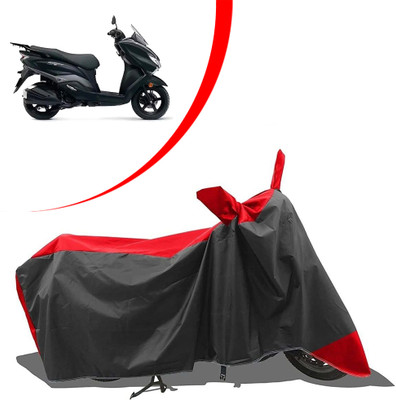 ANTHUB Waterproof Two Wheeler Cover for Suzuki(Burgman Electric, Black, Red)