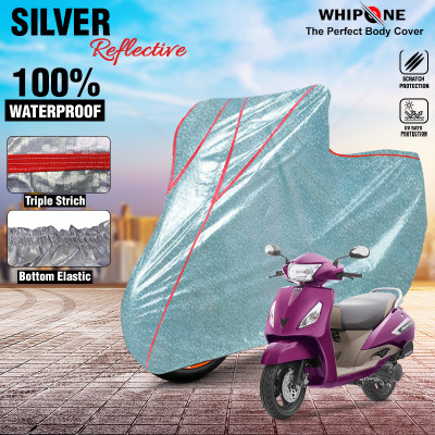 Whipone Waterproof Two Wheeler Cover for TVS(Jupiter, Silver)
