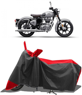 SPECTUS Two Wheeler Cover for Royal Enfield(Classic Gunmetal BS6, Red)