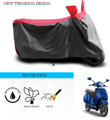 SnehaSales Waterproof Two Wheeler Cover for Bajaj(New Chetak, Grey, Red)