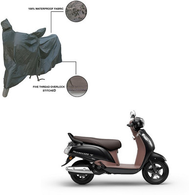 Furnish Flow Two Wheeler Cover for Suzuki(Grey)