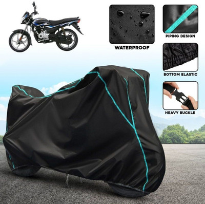 xodi Waterproof Two Wheeler Cover for Bajaj(Platina 100 BS6, Black, Blue)