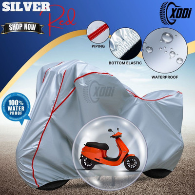 xodi Waterproof Two Wheeler Cover for Ola(Silver, Red)
