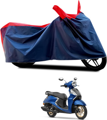 CODOKI Waterproof Two Wheeler Cover for Yamaha(Fascino 125 FI, Black, Red)