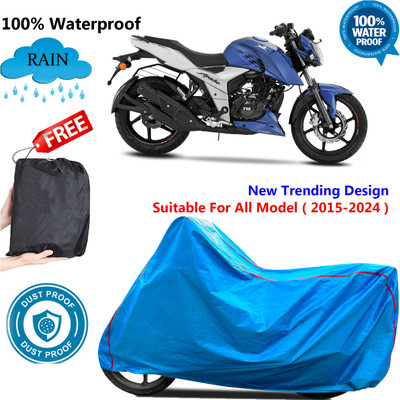 OliverX Waterproof Two Wheeler Cover for TVS(Apache RTR 160 4V, Blue)