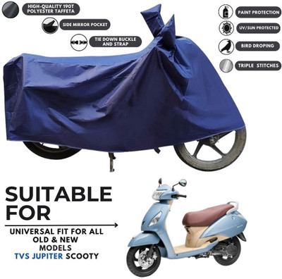 MADAFIYA Two Wheeler Cover for TVS(Jupiter Grande, Blue)