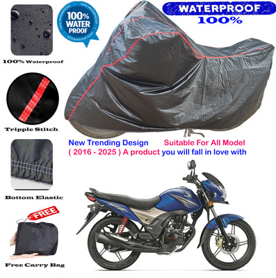 OliverX Waterproof Two Wheeler Cover for Honda(CB Shine, Black, Red)