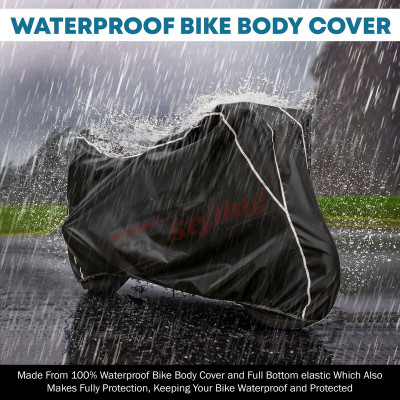 Car Styling Waterproof Two Wheeler Cover for Hero(Xtreme 200S, Black, White)