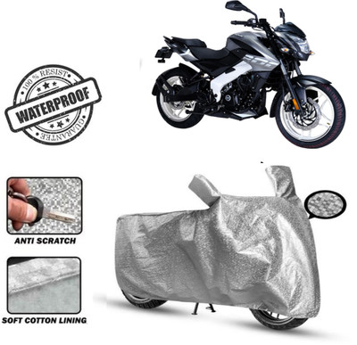 ROYAL AUTO MART Waterproof Two Wheeler Cover for Bajaj(Pulsar NS 200, Silver)