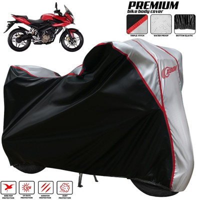 xodi Waterproof Two Wheeler Cover for Bajaj(Pulsar AS 150, Silver, Black)