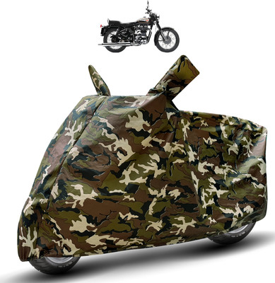 Auto Hub Waterproof Two Wheeler Cover for Royal Enfield(Bullet 350, Brown)
